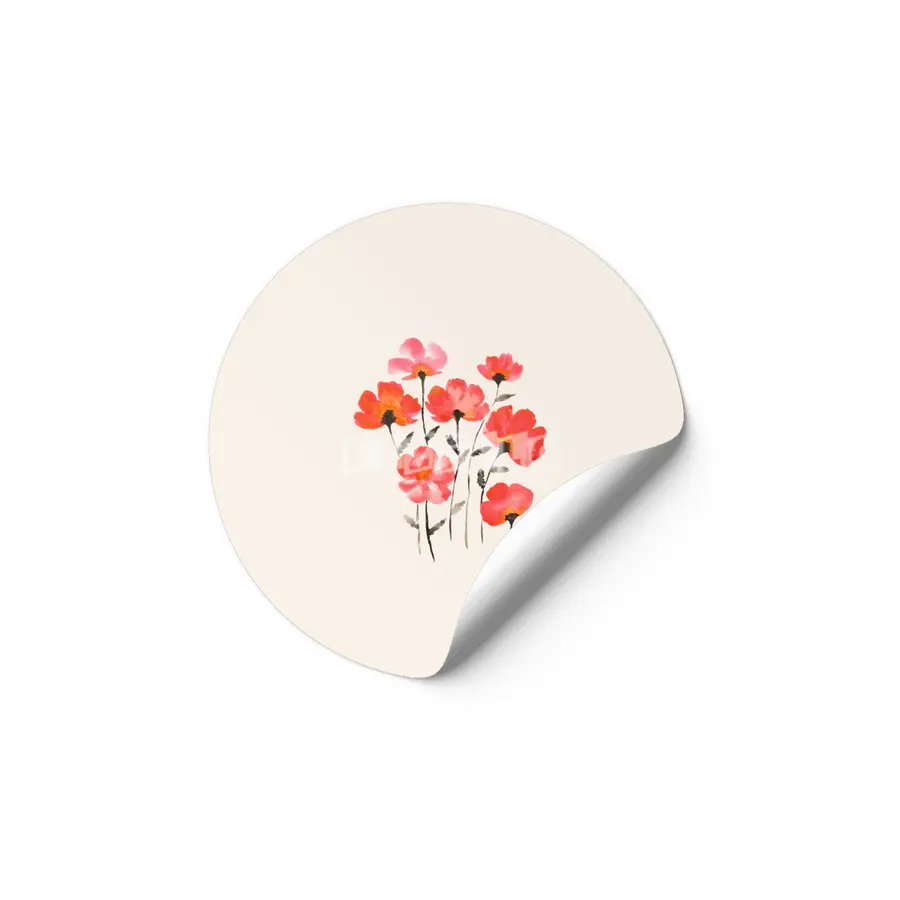 Poppy Flowers Etiket