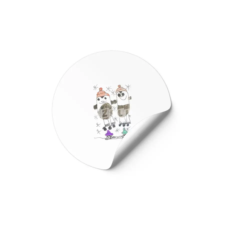 Four Cute Penguins Etiket