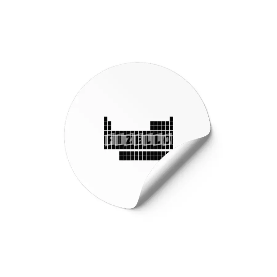 Minimalist periodic table (black ink) Etiket