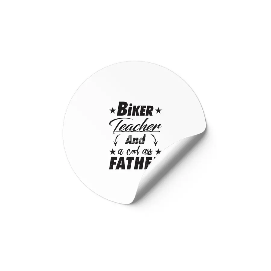 Biker Teacher Father Etiket