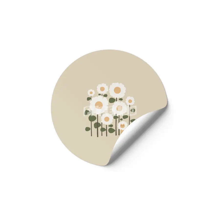 Cat and Plant 6: Flower cat Etiket