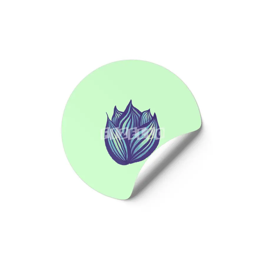 Abstract Flower Floral Decorative Art In Purple And Blue Etiket