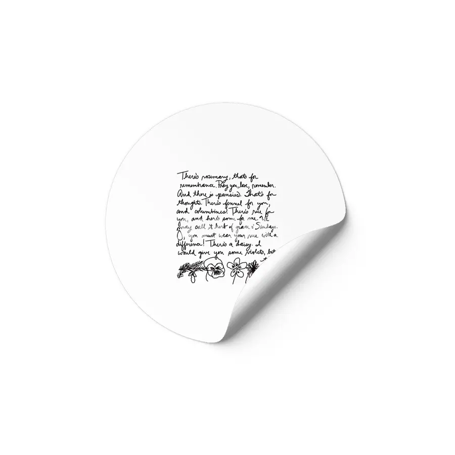 Shakespeare - Hamlet - Ophelia's Flower Speech Etiket