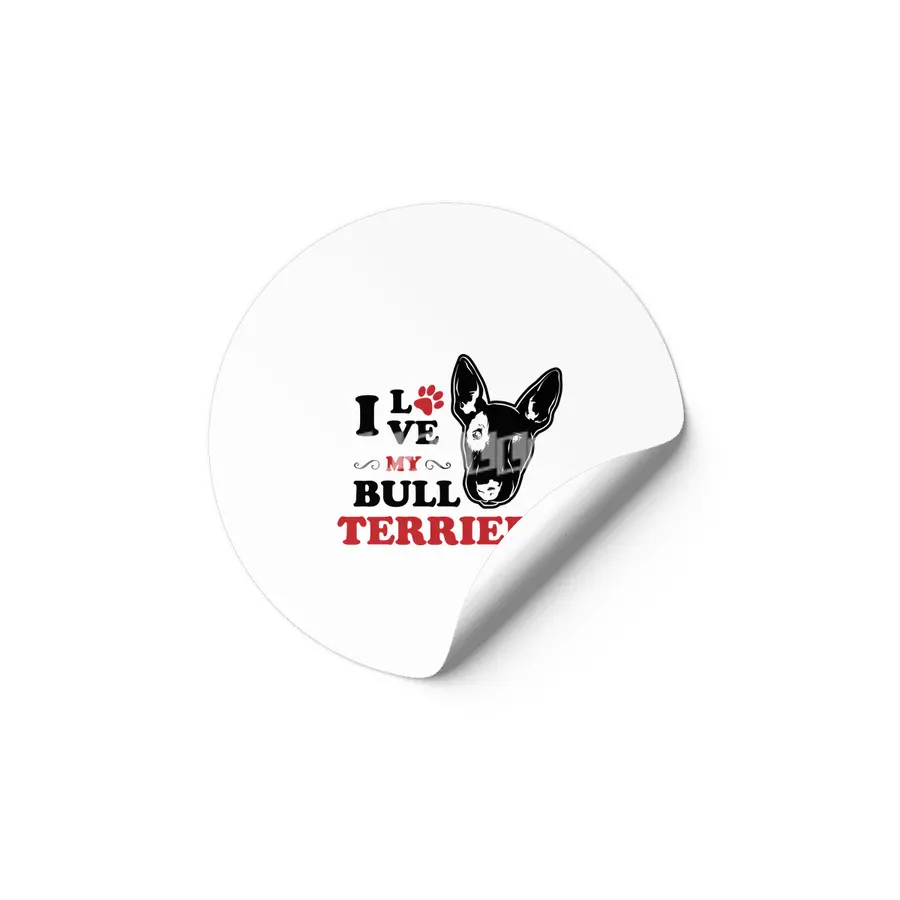 I Love My Bullterrier Etiket