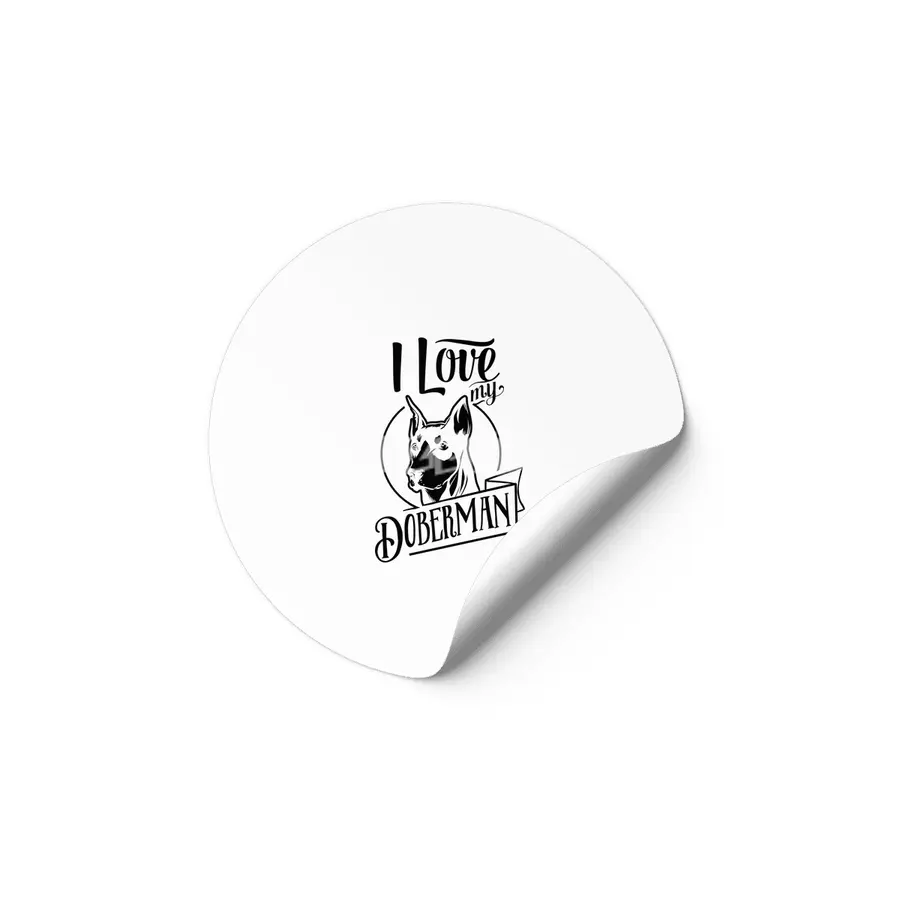 I Love My Doberman Etiket