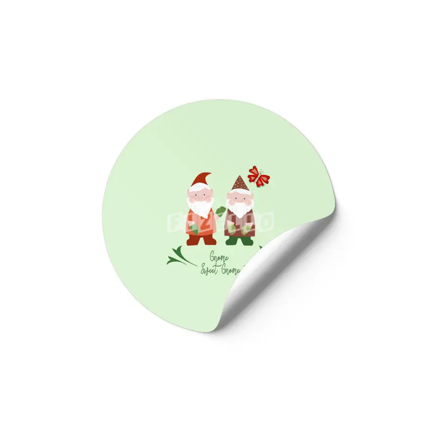Gnome Sweet Gnome Cute Garden Gnomes Etiket