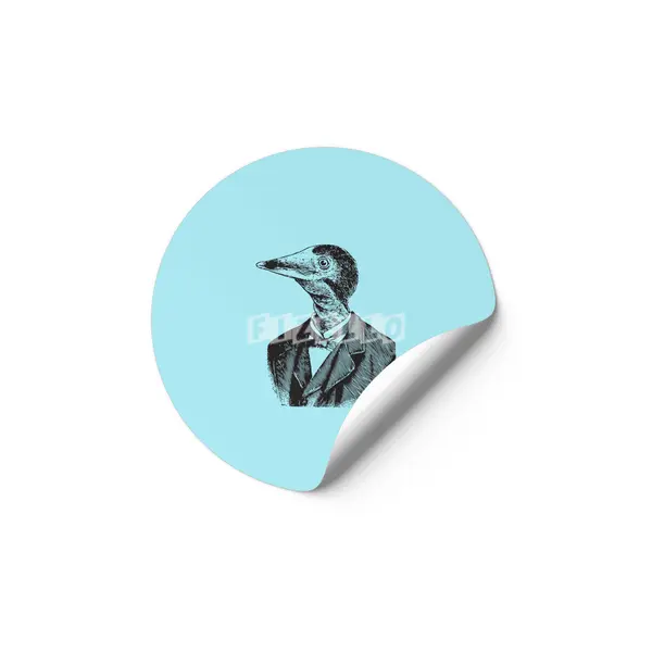 Man Bird Portrait Etiket