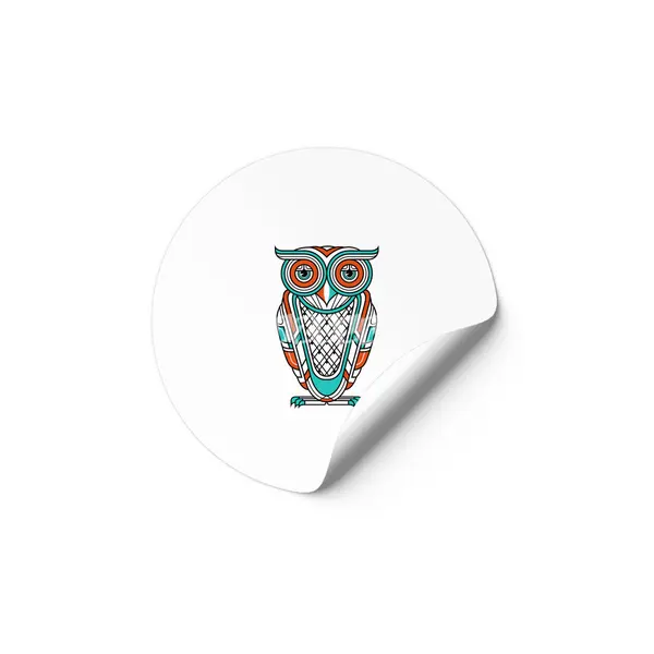 Art Deco Owl Etiket