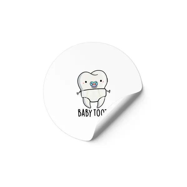 Baby Tooth Cute Dental Pun Etiket
