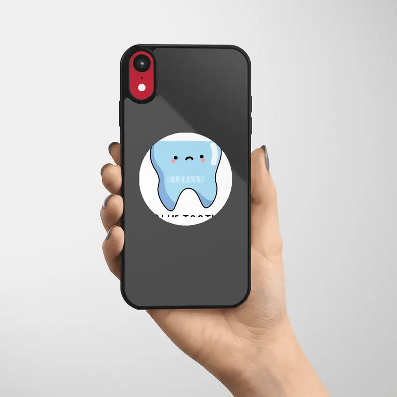 Blue Tooth Cute Dental Tech Pun Etiket