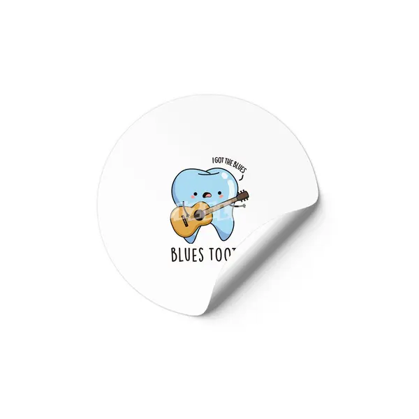 Blues Tooth Cute Music Tooth Pun Etiket