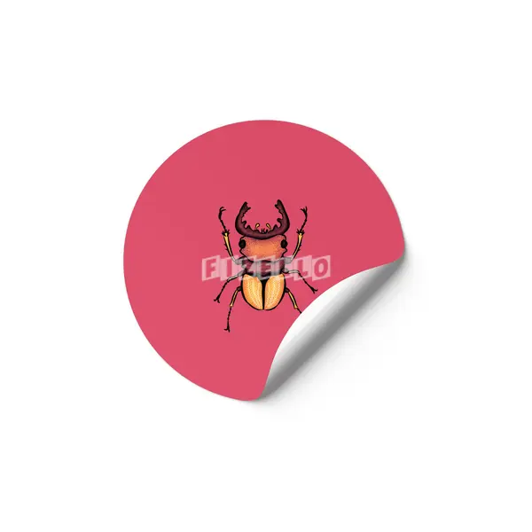 Colorful Stag Beetle Insect Art Etiket