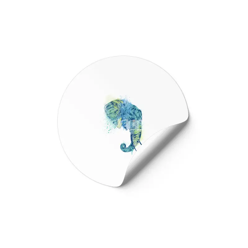 Colorful Elephant Portrait Etiket