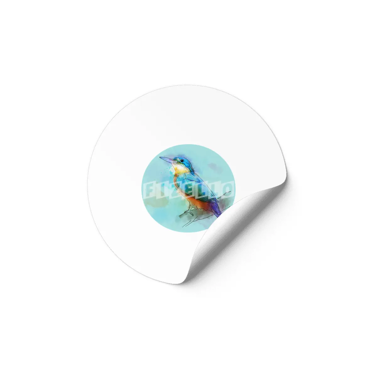 Colorful Kingfish bird Etiket