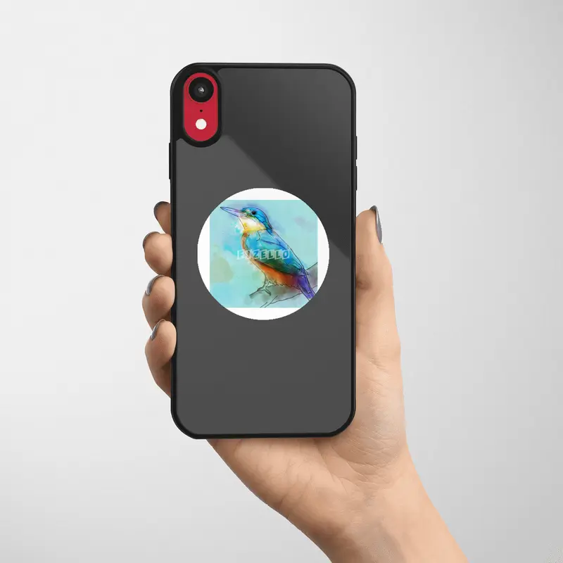 Colorful Kingfish bird Etiket