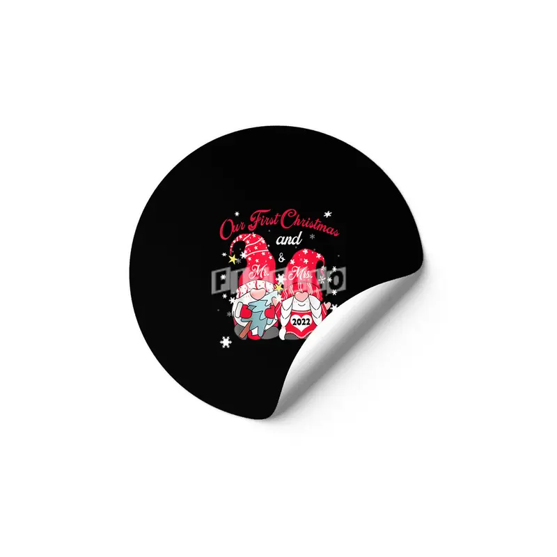 Our First Christmas As Mr and Mrs 2023 Couple Gnomes Xmas Etiket