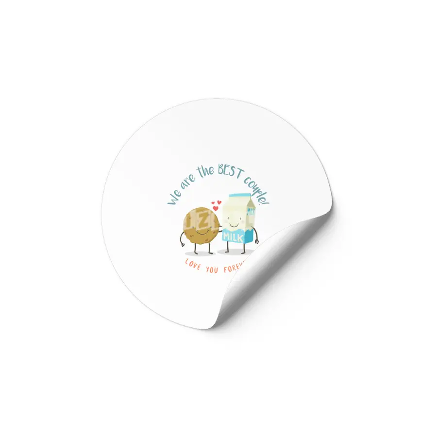 We are the best couple cookie & milk Etiket