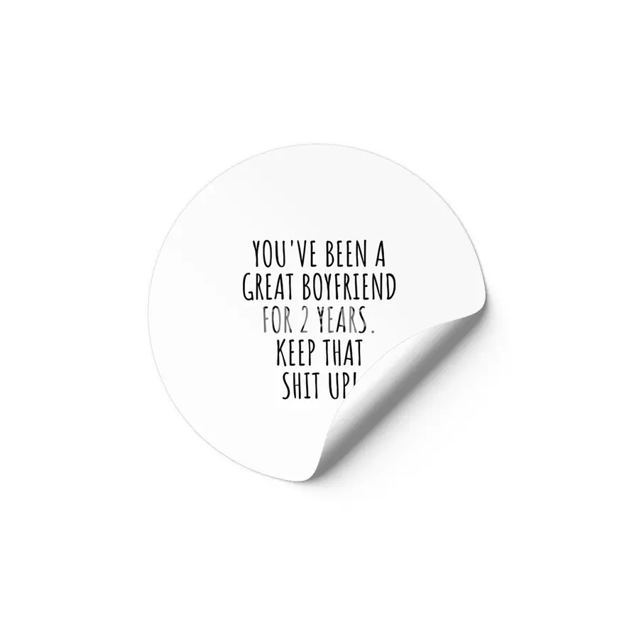 2 Years Anniversary Boyfriend Funny Gift for BF 2nd Dating Relationship Couple Together Etiket