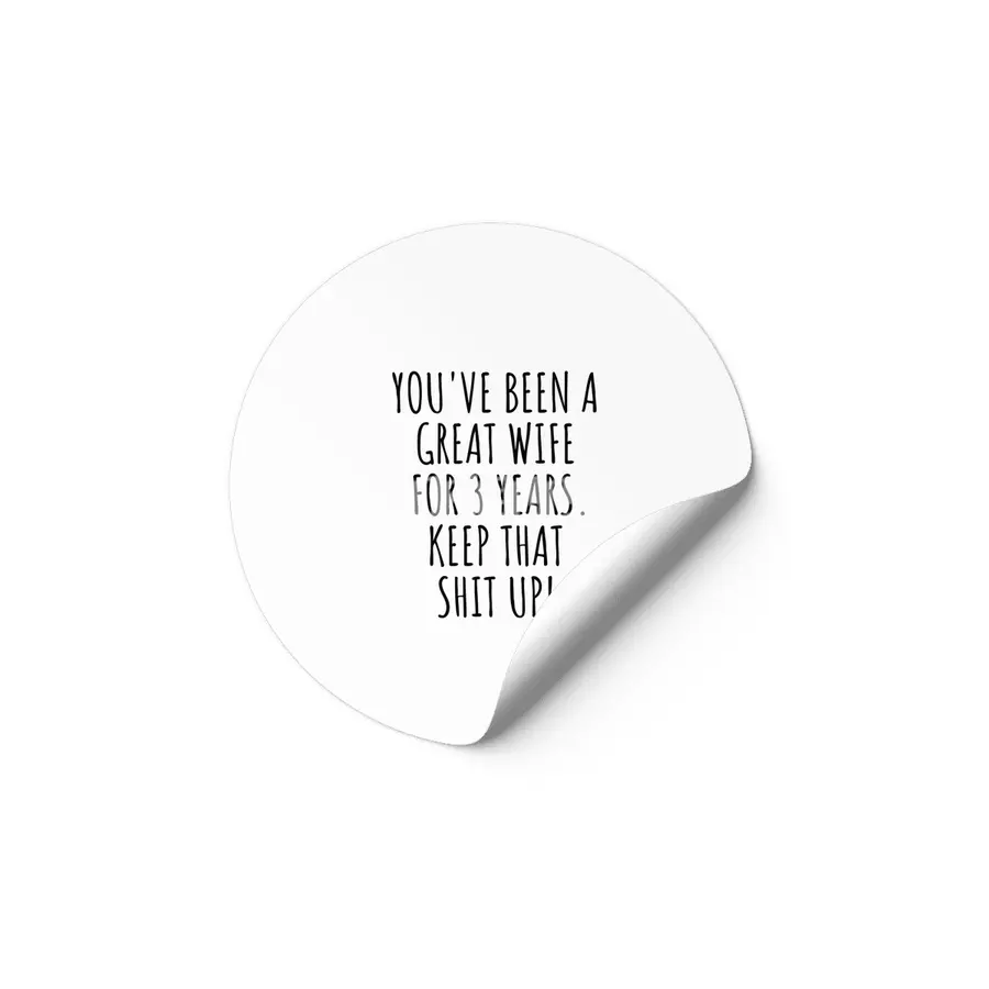 3 Years Anniversary Wife Funny Gift for 3rd Wedding Relationship Couple Marriage Etiket