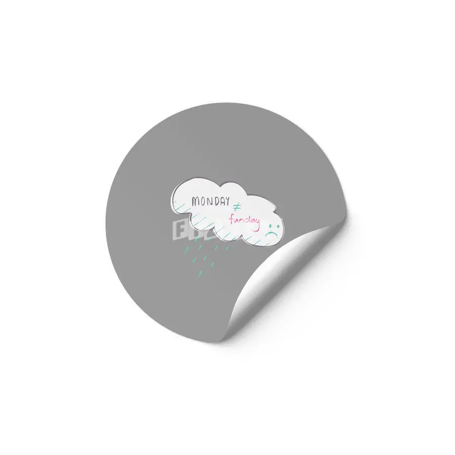 Sad Cloud Monday is not equal to funday Etiket