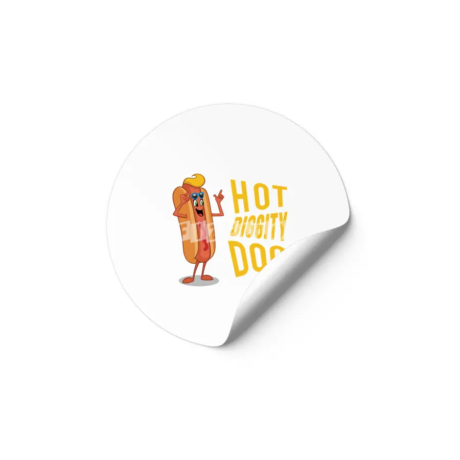 Hot Diggity Dog Yellow Etiket