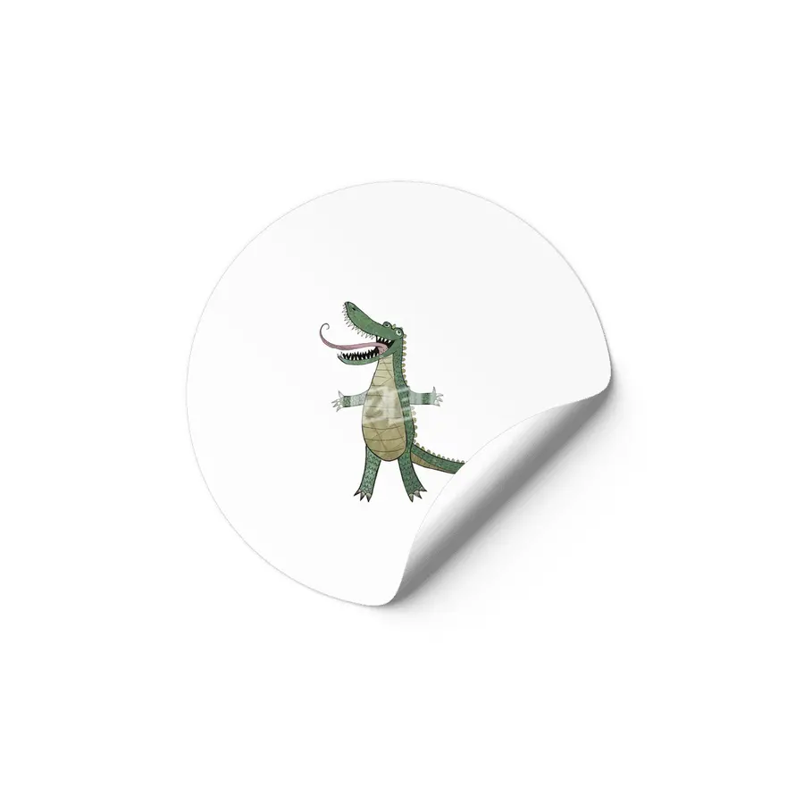 Cute crocodile illustration Etiket