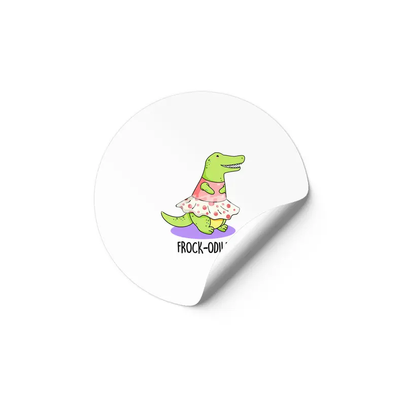 'Frock-odile Cute Crocodile Pun Etiket