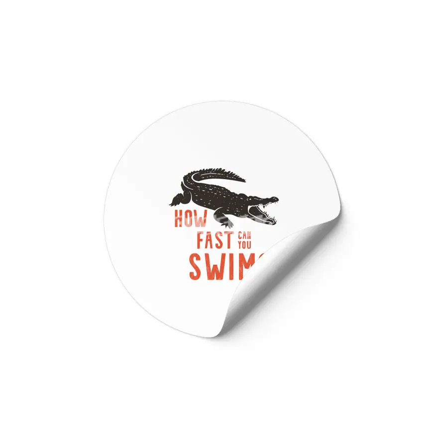 How fast Can you Swim? Crocodile Design Etiket