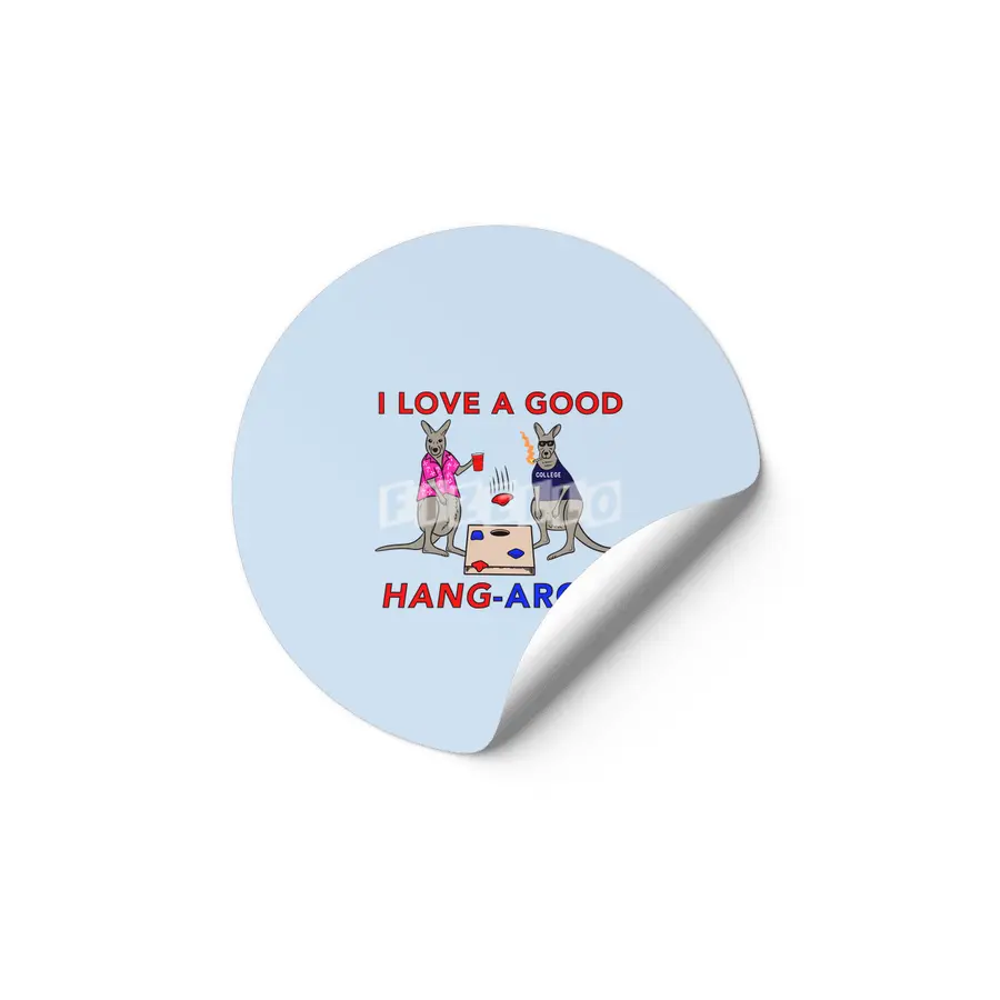 I Love a Good Hang-Aroo Funny Kangaroo Party Etiket