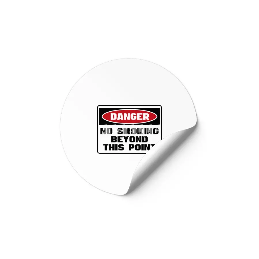 Safety First DANGER! NO SMOKING BEYOND THIS POINT by Danger!Danger!™ Etiket
