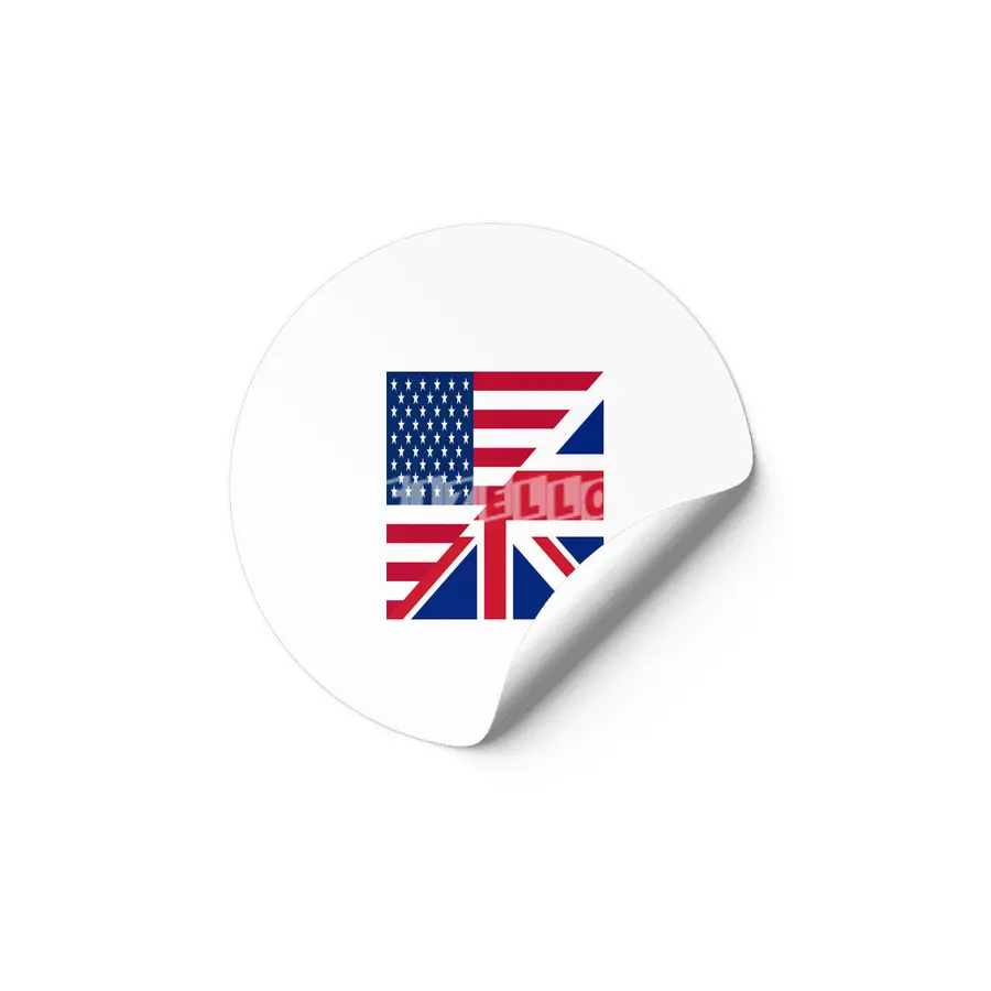 American & United Kingdom Flags Etiket