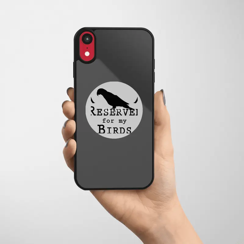 Reserved for my Birds - black text Etiket