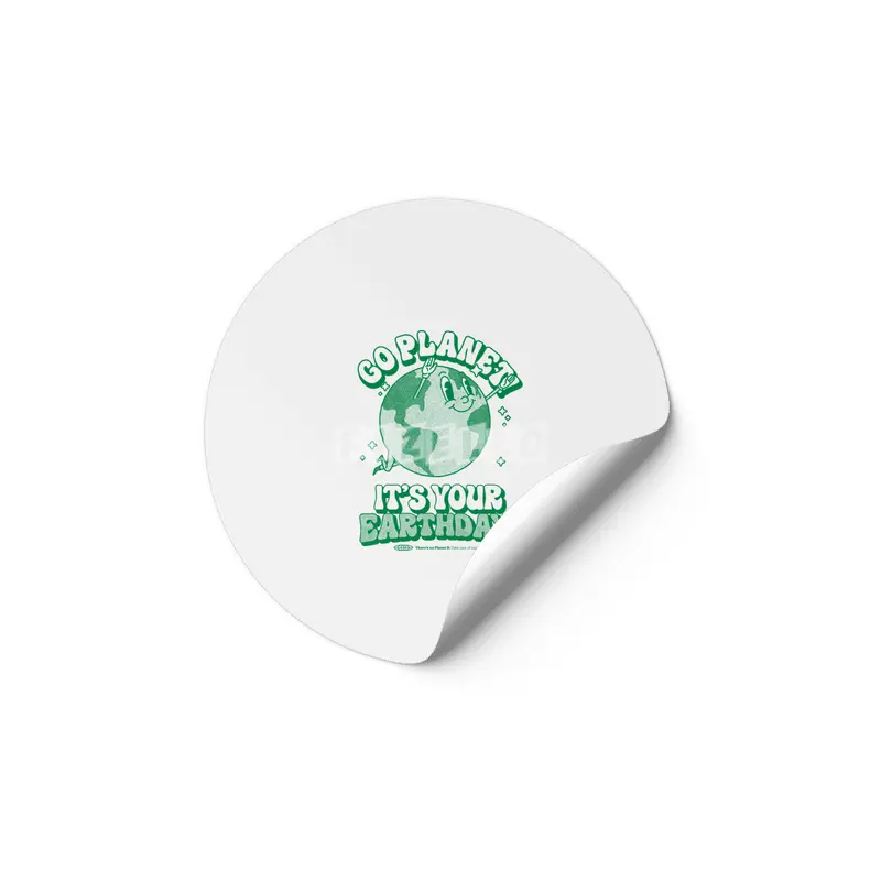 Go Planet It's Your Earth Day Retro Mascot Cute Earth Day Etiket