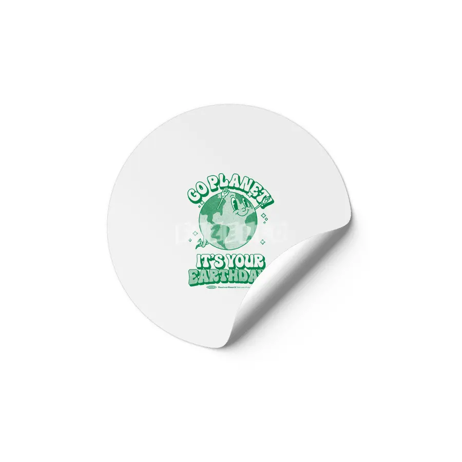 Go Planet It's Your Earth Day Retro Mascot Cute Earth Day Etiket