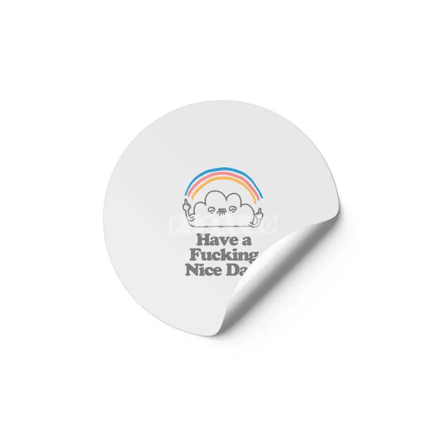 Have a Fucking Nice Day - Cute Cloud Rainbow Etiket