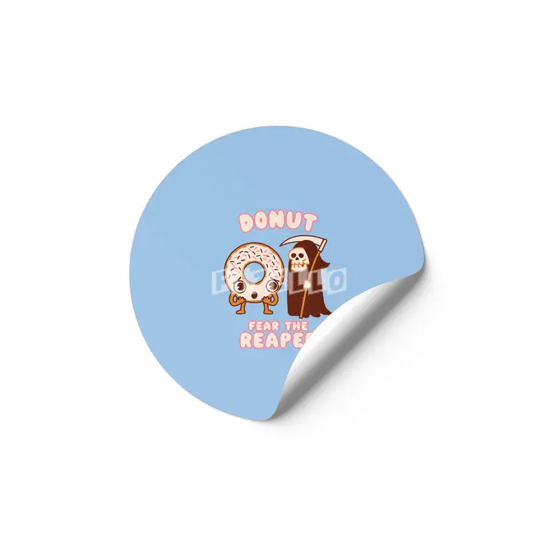 Donut Fear the Reaper - Kawaii style cute funny Halloween Music Etiket