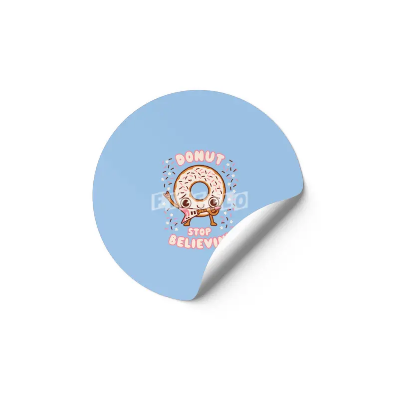 Donut Stop Believin - Kawaii style cute funny musical Etiket