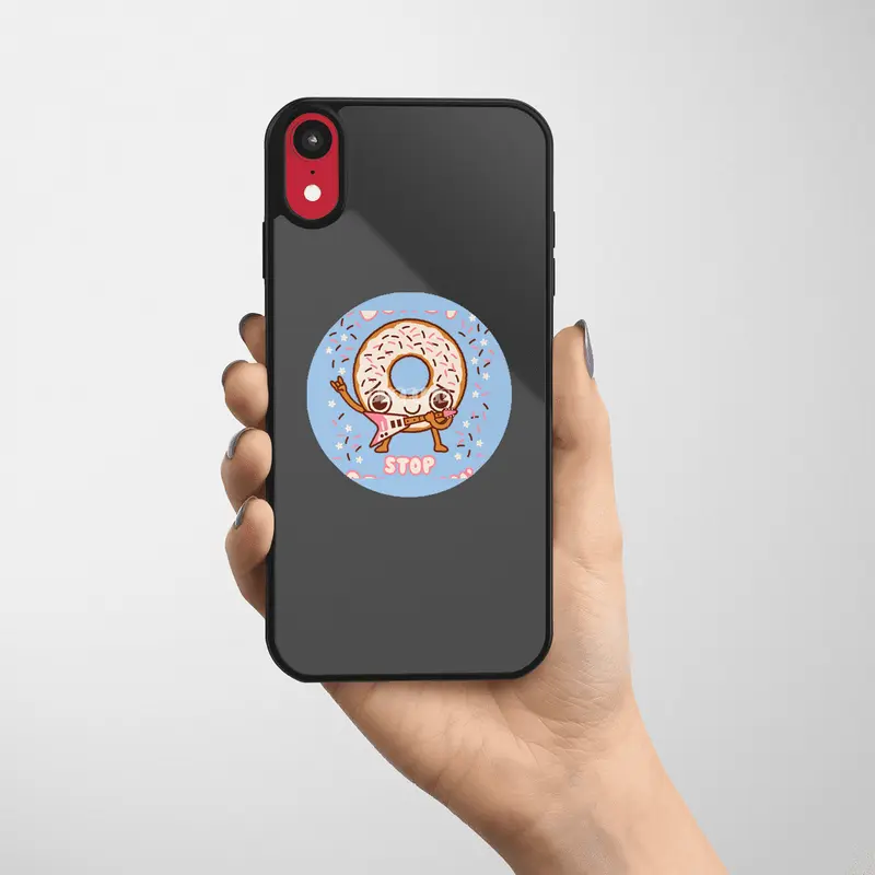 Donut Stop Believin - Kawaii style cute funny musical Etiket