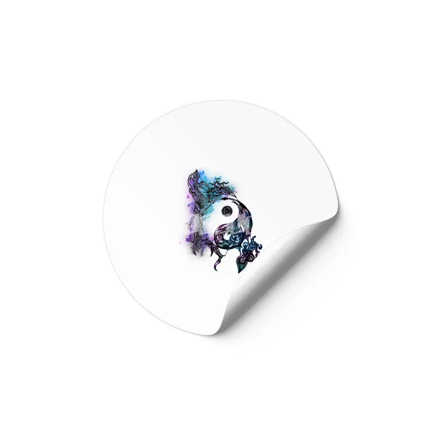 Zen Doodle Yin Yang Magenta Etiket