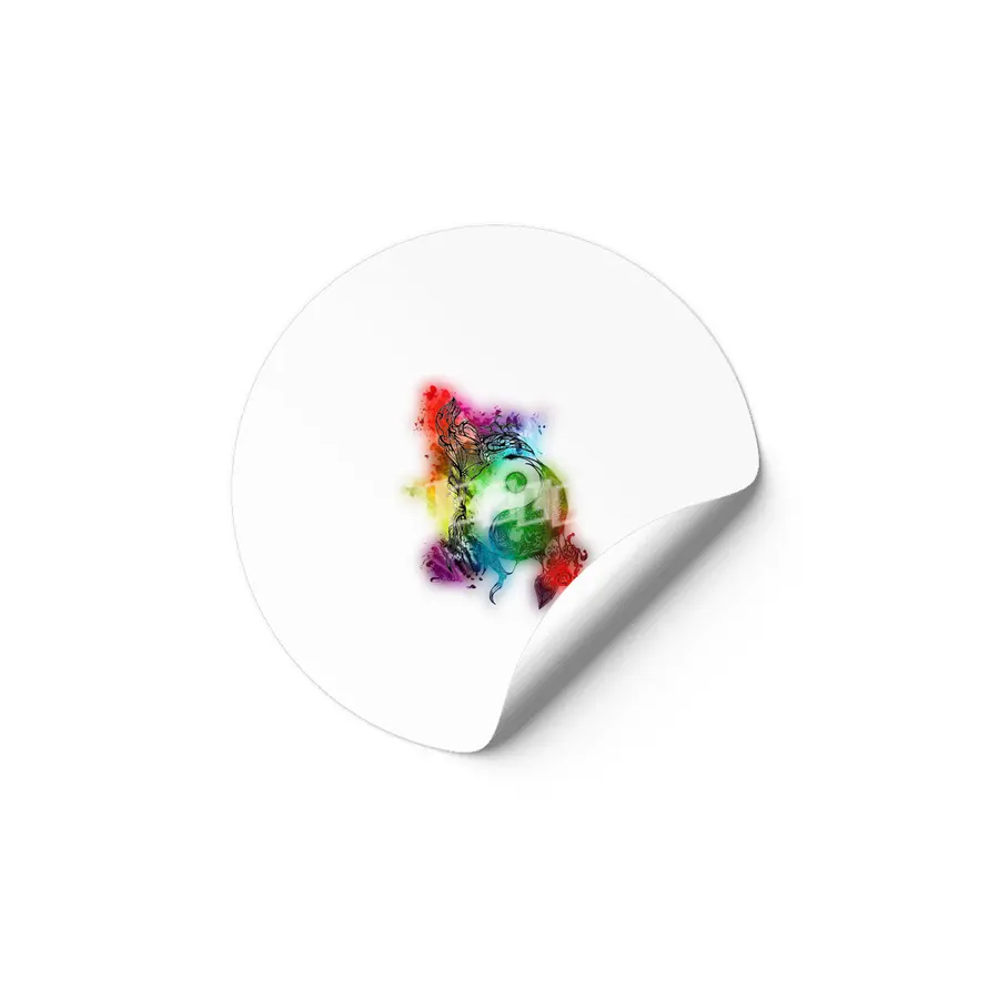Zen Doodle Yin Yang Rainbow Pride Etiket
