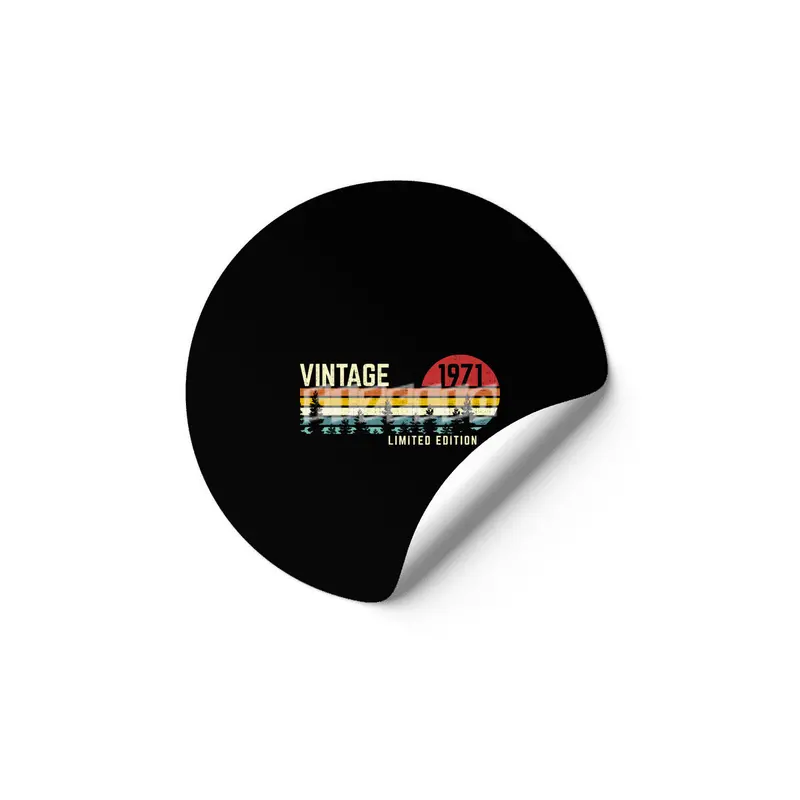 get this vintage sunset 1971 limited edition 50th birthday 50 years old retro classic cute design Etiket