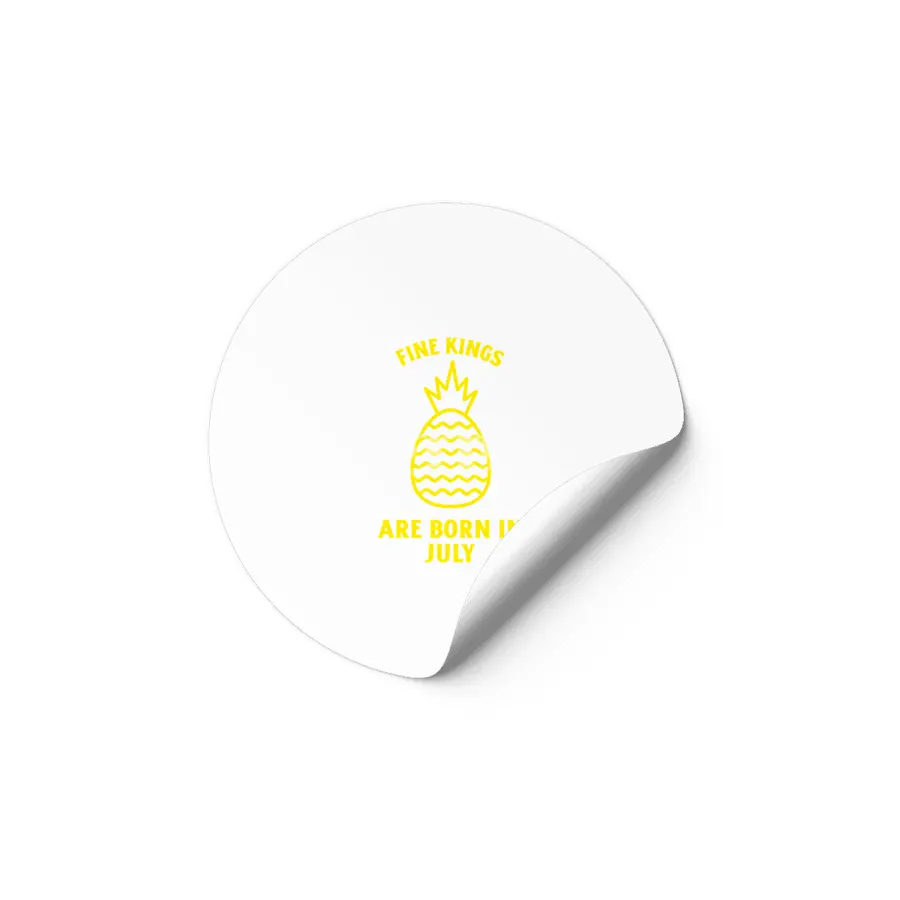 Fine kings are born in July funny pineapple birthday month Etiket