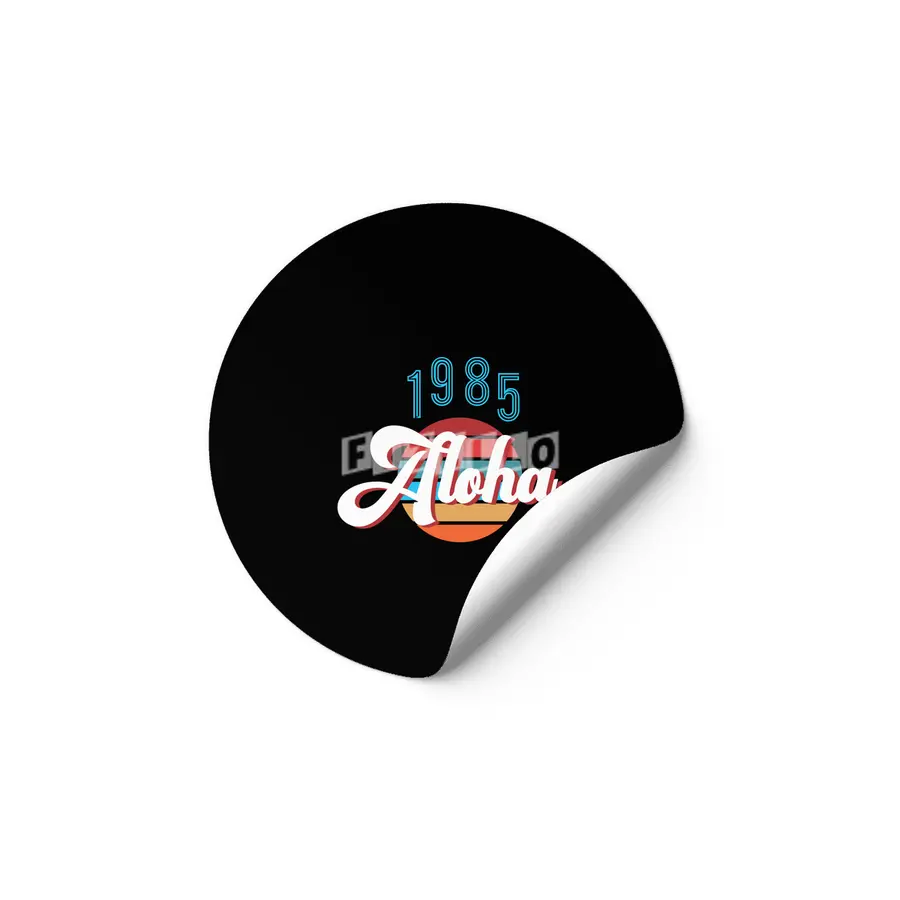 Retro Vintage Summer Aloha 1985 Etiket