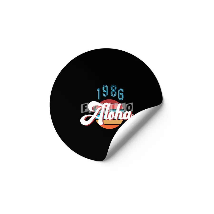 Retro Vintage Summer Aloha 1986 Etiket