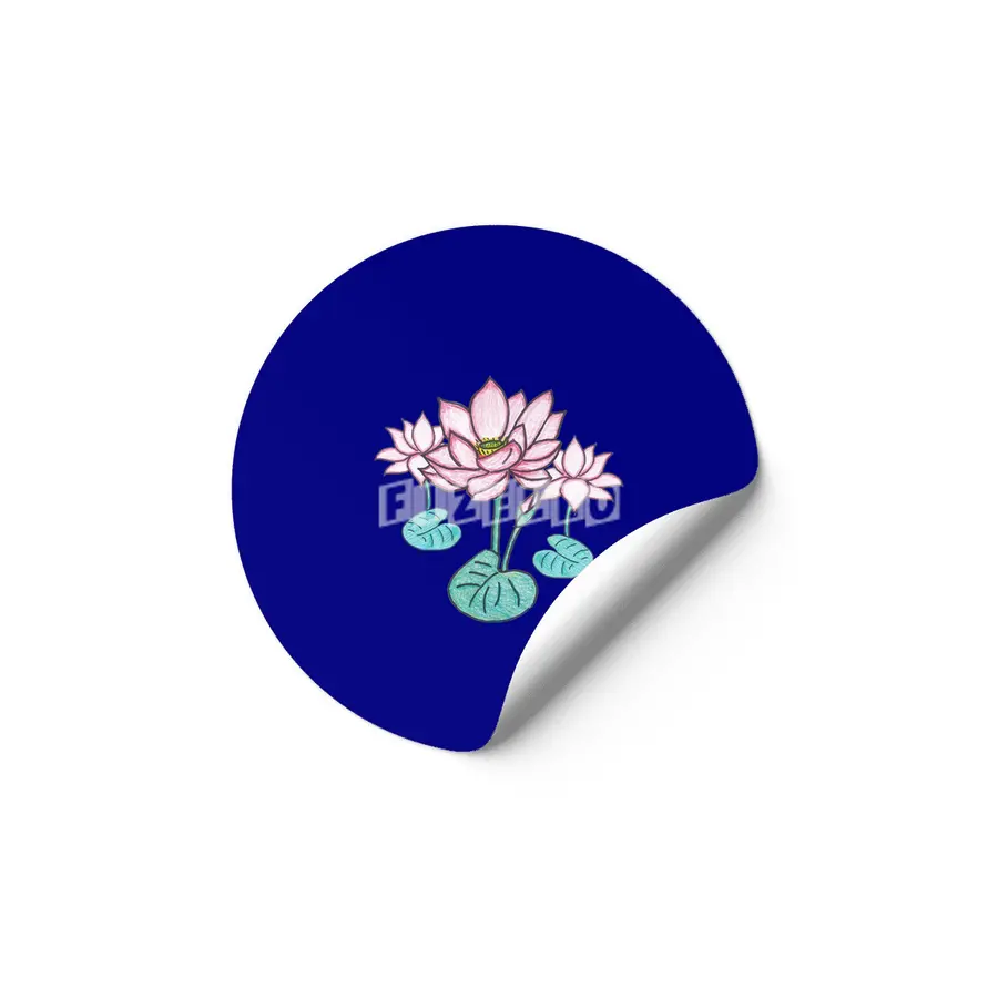 Beautiful Hand Drawn Lotus Flowers Etiket