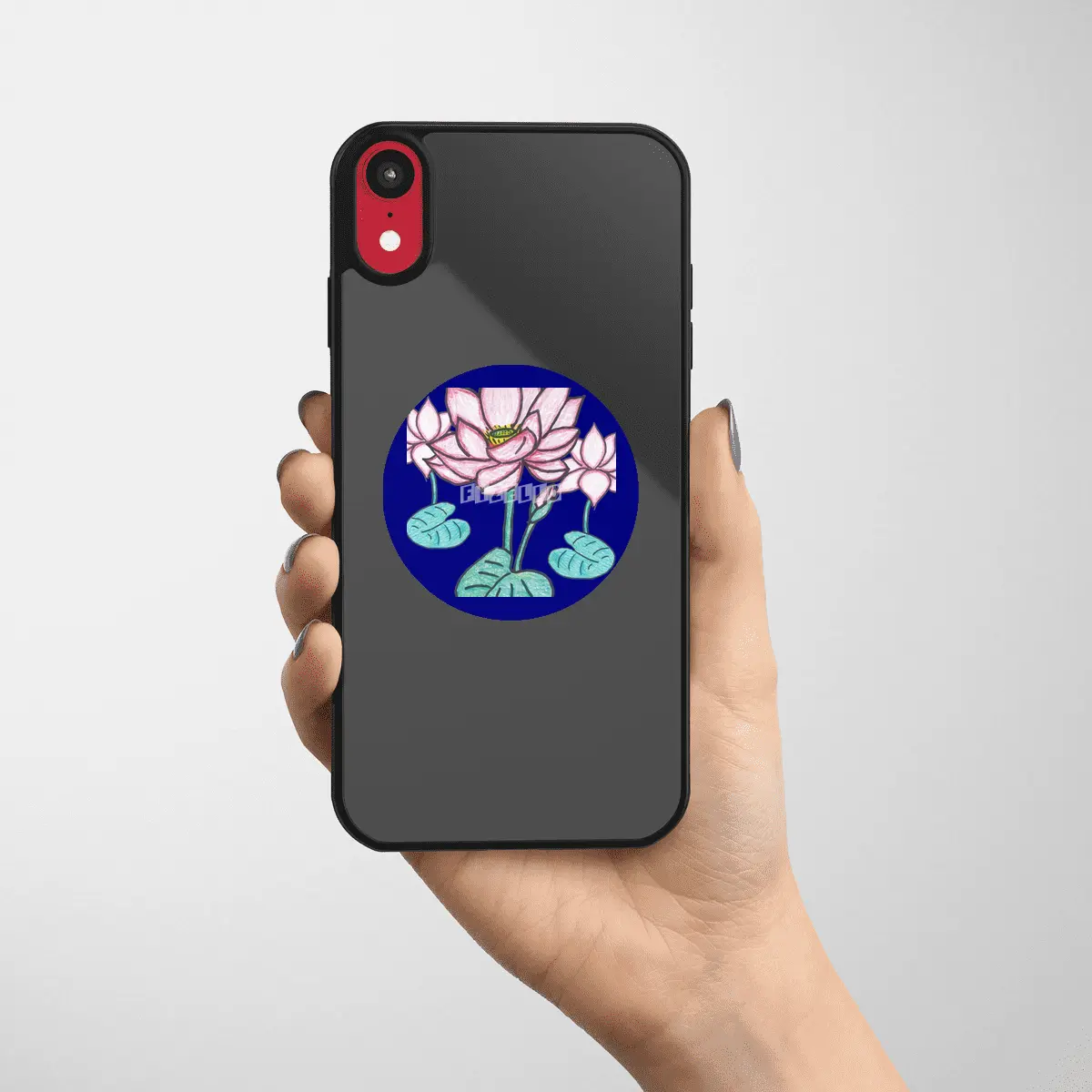 Beautiful Hand Drawn Lotus Flowers Etiket
