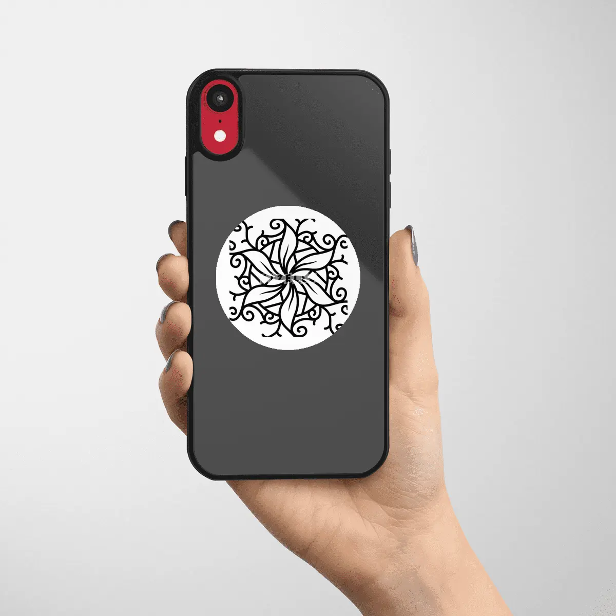 Black and white mandala vector isolated on white. Vector hand drawn circular decorative element. Etiket