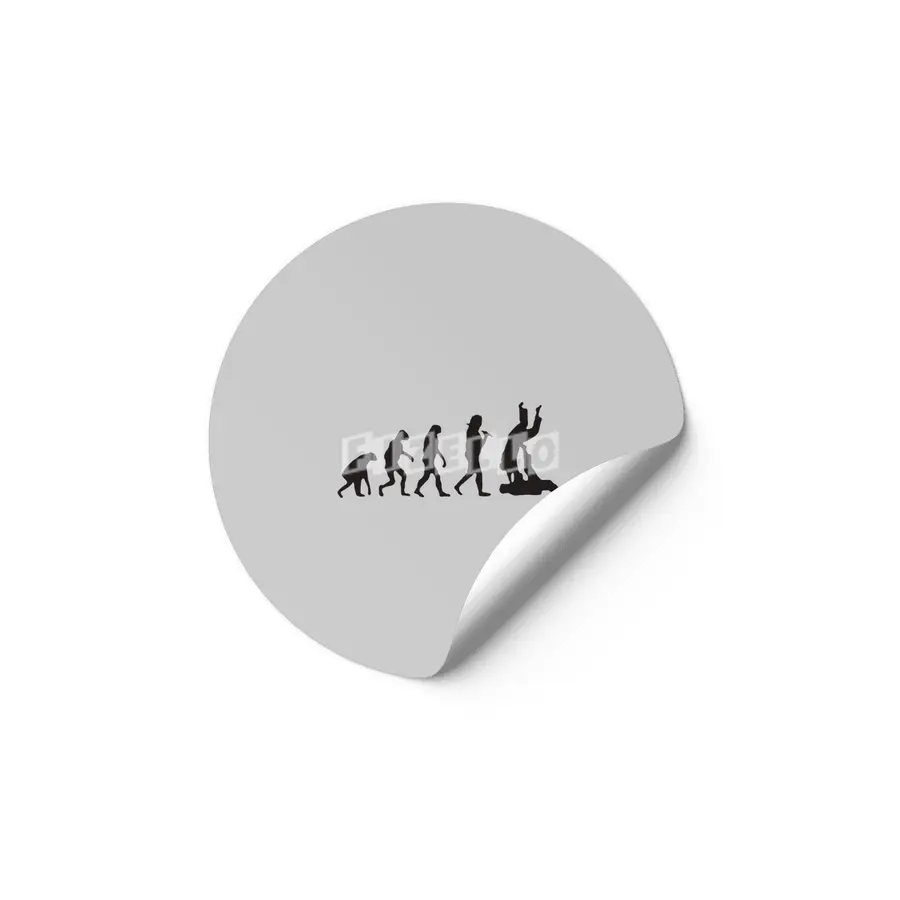 Evolution of Man Jiu Jitsu Humour Logo Etiket