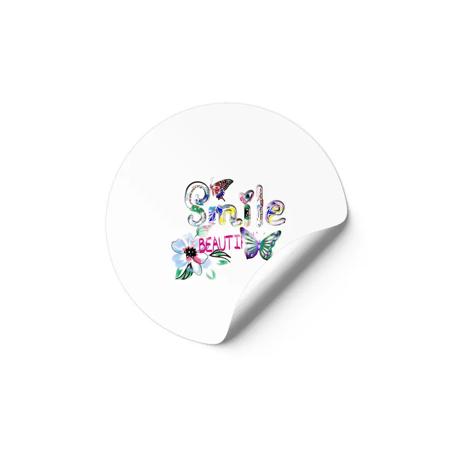 Butterfly alphabet letter smile beauty Etiket