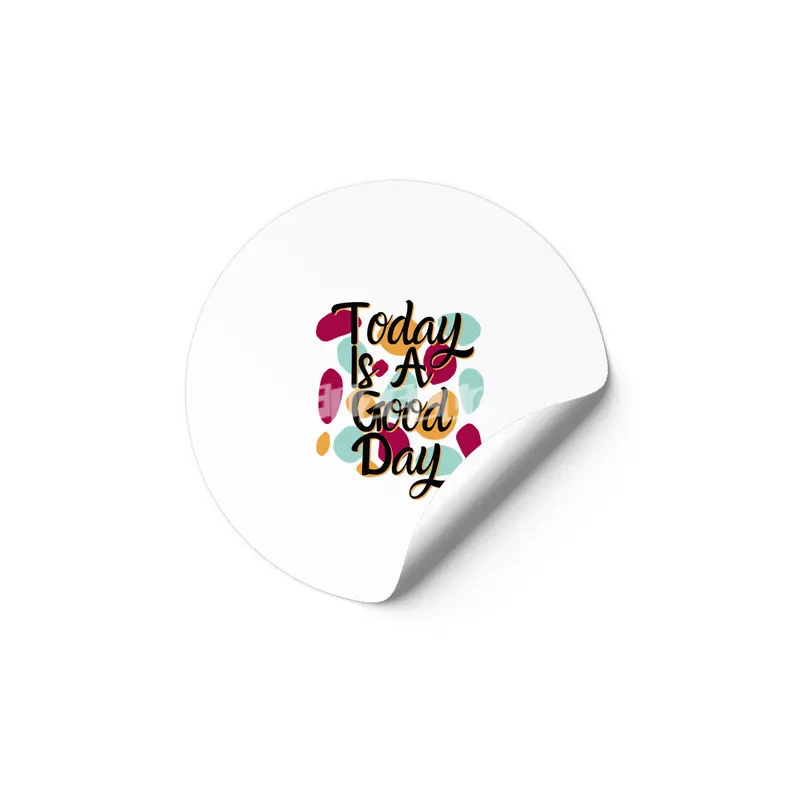 Today Is A Good Day Colorful Polka Blobs - Abstract Wobbly Polka Dots Etiket